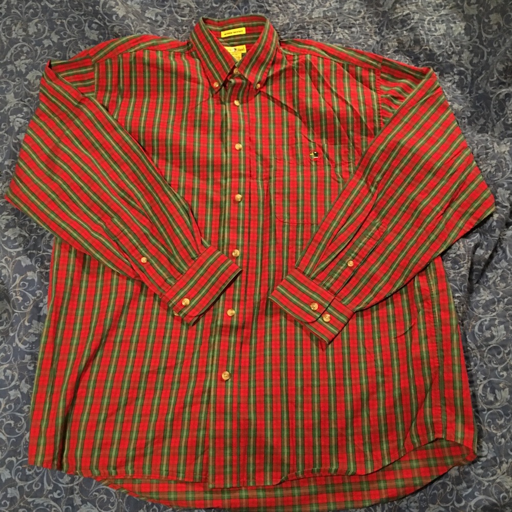 Duck Head Red/Green Button Down Medium